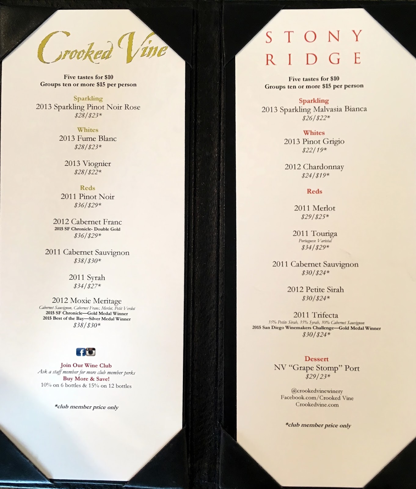 Crooked Vine & Stony Ridge Winery