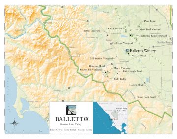 Balletto vineyards map